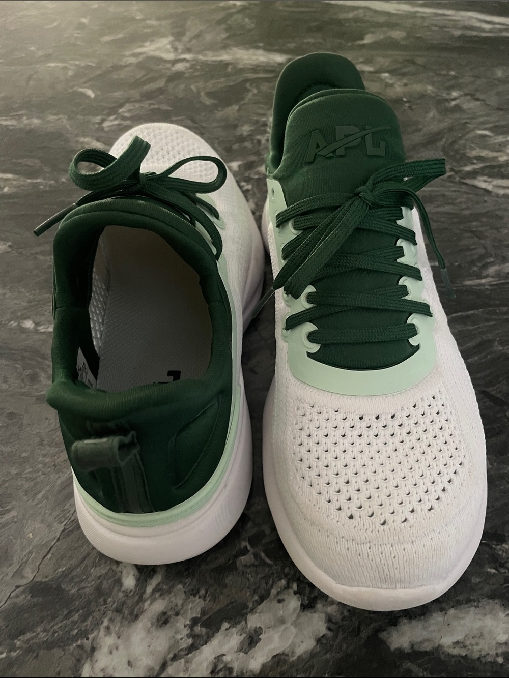 APL White Sneakers with Dark Green Accents